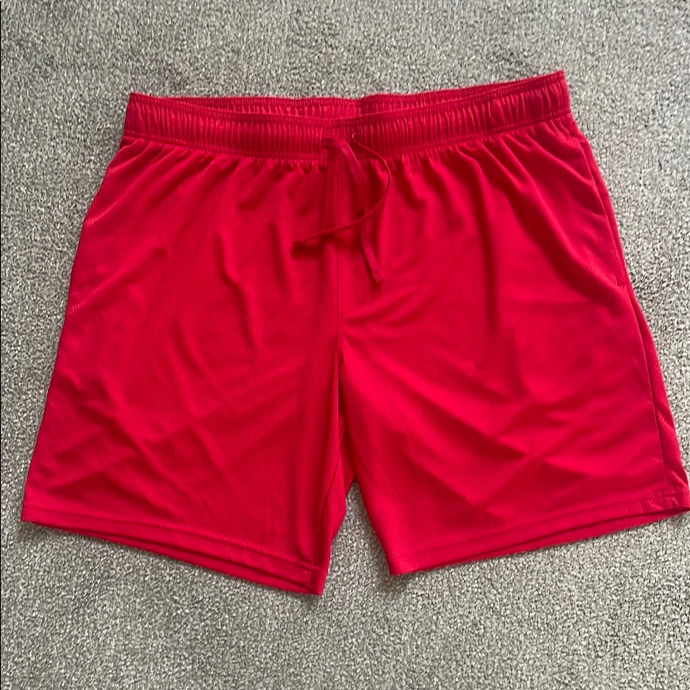 Athletic Works Red Athletic Shorts Lightweight Breathable